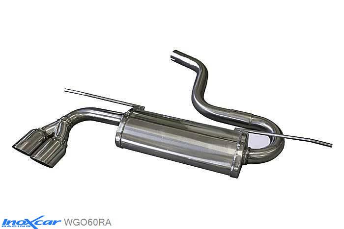 IX WGO60RA, VW Golf VII 1.4 TSI (140-150PK) 2013-, Inoxcar Rear silencer 2X80mm RACING Stainless steel, With E.E.C. homologation