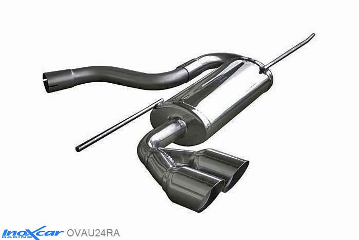 IX OVAU24RA, Audi A3 (8P) SPORTBACK 2.0 TDI (140PK) 2003-, Inoxcar Rear silencer 2X80mm RACING Stainless steel, With E.E.C. homologation