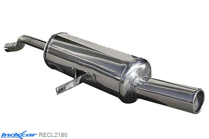 IX RECL2180, Renault Clio III (R) 1.2 16V (75PK) 2005-, Inoxcar Rear silencer 1X80mm Stainless steel, With E.E.C. homologation
