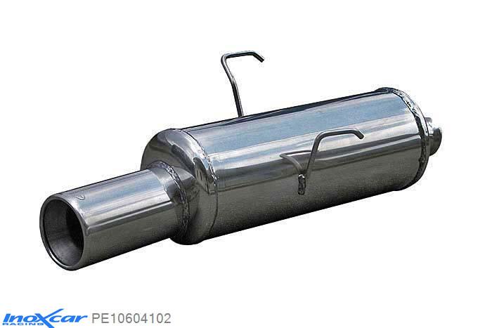 IX PE10604102, Peugeot 106 1.1 (60PK) 1996-2000, Inoxcar Rear silencer 1X102mm Stainless steel, With E.E.C. homologation