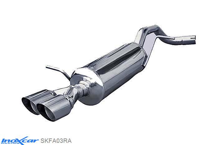 IX SKFA03RA, Skoda Fabia II (5J) 1.4 Tsi RS DGS (180PK) 2012-, Inoxcar Rear silencer 2X80mm RACING Stainless steel, With E.E.C. homologation