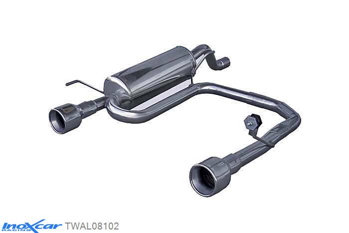 IX TWAL08102, Alfa Romeo Mito (955) 1.4 TB (155PK) 2008- Diameter 55mm, Inoxcar Rear Rear silencerencer left / right 1X102mm Stainless steel, With E.E.C. homologation