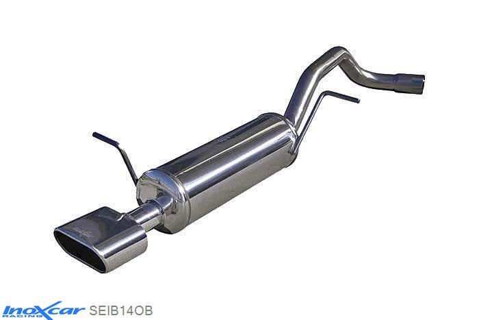 IX SEIB14OB, Seat Ibiza IV (6L) 1.4 TDI (75PK) 2002-2006, Inoxcar Rear silencer 1XFlat Oval Stainless steel, With E.E.C. homologation
