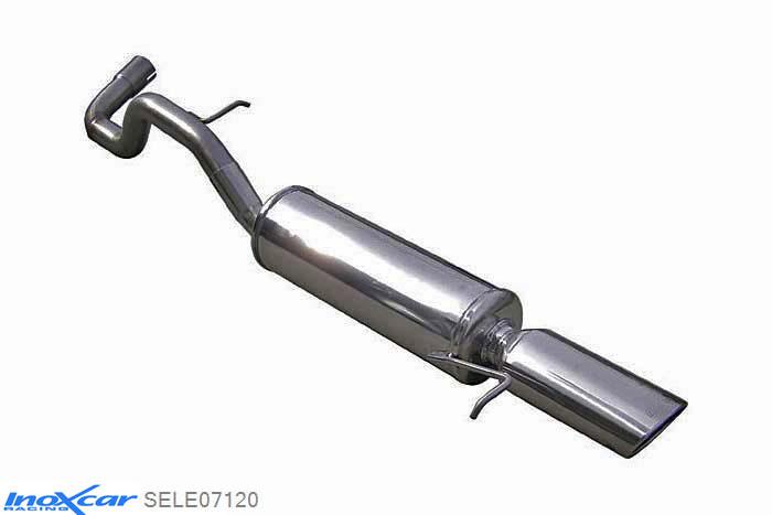 IX SELE07120, Seat Leon I (1M) 1.9 TDI (150PK) 2003- Diameter 55mm, Inoxcar Rear silencer 1X120X80mm Stainless steel, Without E.E.C. homologation