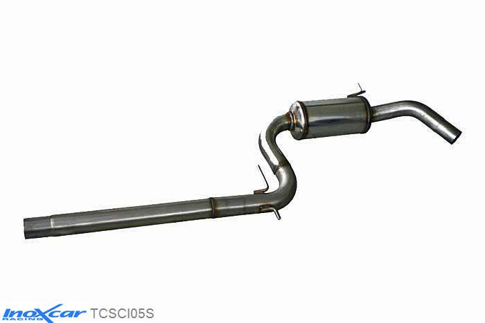 IX TCSCI05S, VW Scirocco III 2.0 TDi (170PK) 2008-, Inoxcar Central pipe with silencer Stainless steel, Without E.E.C. homologation