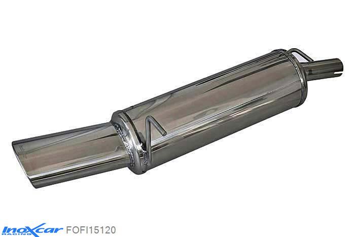 IX FOFI15120, Ford Fiesta V (JH1/JD3) 1.2 16V (75PK) 2002- Diameter 42mm, Inoxcar Rear silencer 1X120X80mm Stainless steel, With E.E.C. homologation