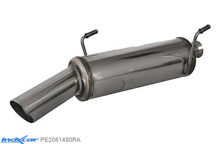 IX PE2061490RA, Peugeot 206 HDI 2.0 (90PK) 2000-2005, Inoxcar Rear silencer 1X90 RALLY Stainless steel, With E.E.C. homologation