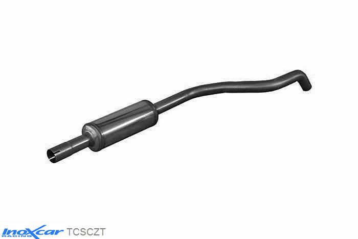 IX TCSCZT, Mitsubishi Colt (Z3B) CZT 1.5 TURBO (150PK) 2005-, Inoxcar Central pipe with silencer Stainless steel, Without E.E.C. homologation
