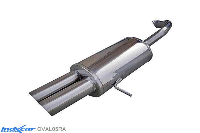 IX OVAL05RA, Alfa Romeo 166 2.0 TS (150PK) 1998-, Inoxcar Rear silencer 2X80mm RACING Stainless steel, With E.E.C. homologation