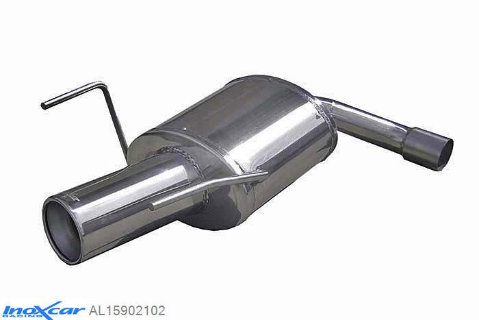 IX AL15902102, Alfa Romeo 159 1.9 JTD (115PK-120PK-150PK) 2005- Diameter 55mm, Inoxcar Rear silencer 1X102mm Stainless steel, With E.E.C. homologation