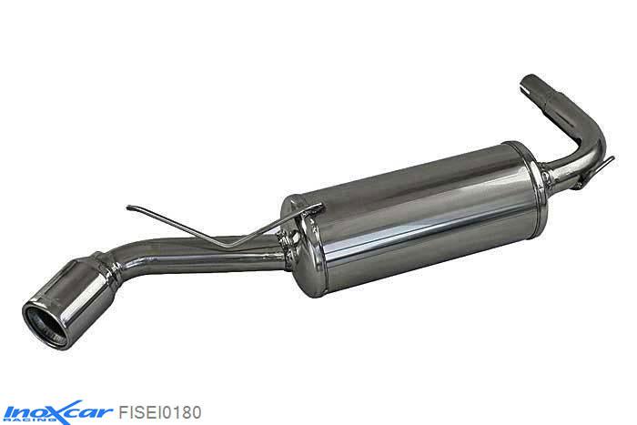 IX FISEI0180, Fiat Seicento (187) 0.9 (39PK) / 1.1 SPORTING (54PK) 1998-, Inoxcar Rear silencer 1X80mm Stainless steel, With E.E.C. homologation