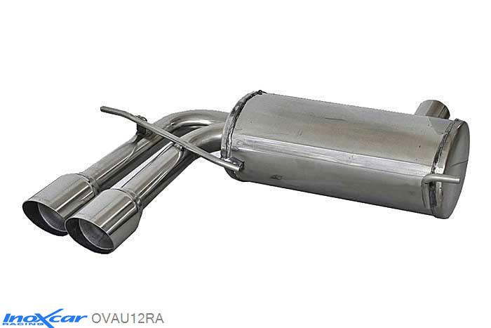 IX OVAU12RA, Audi A3 (8P) S3 2.0 TFSI (265PK) 2006- Diameter 65mm, Inoxcar Rear silencer 2X80mm RACING Stainless steel, With E.E.C. homologation