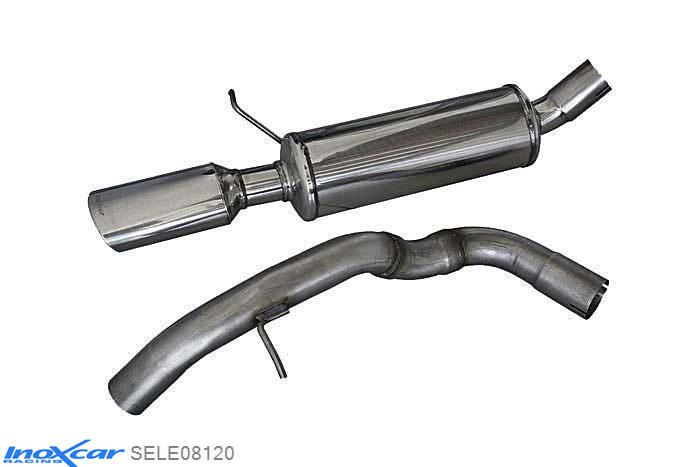 IX SELE08120, Seat Leon I (1M) 1.8 T CUPRA (210PK) /CUPRA R (225PK) '02- Diameter 65mm, Inoxcar Rear silencer 1X120X80mm Stainless steel, With E.E.C. homologation