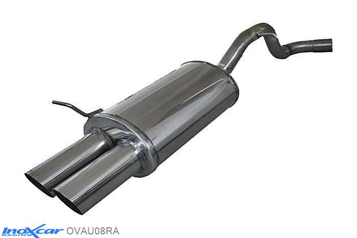 IX OVAU08RA, Audi A3 (8P) 1.9 TDI (105PK) 2003- Diameter 55mm, Inoxcar Rear silencer 2X80mm RACING Stainless steel