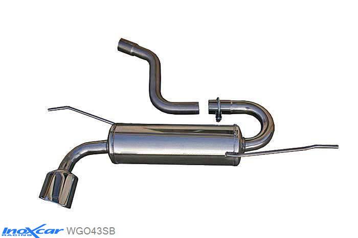 IX WGO43SB, VW Golf VI 2.0 TDI (170PK) GTD 2009-, Inoxcar Rear silencer 1X120X80mm OBLIQUO Stainless steel, With E.E.C. homologation
