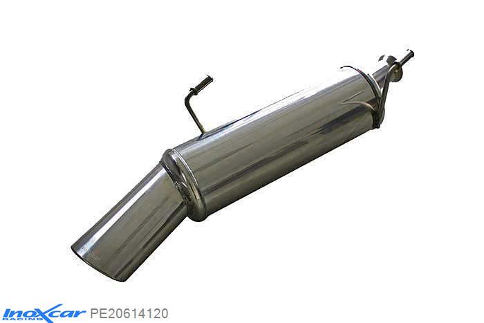 IX PE20614120, Peugeot 206 HDI 2.0 (90PK) 2000-2005, Inoxcar Rear silencer 1X120X80mm Stainless steel, With E.E.C. homologation