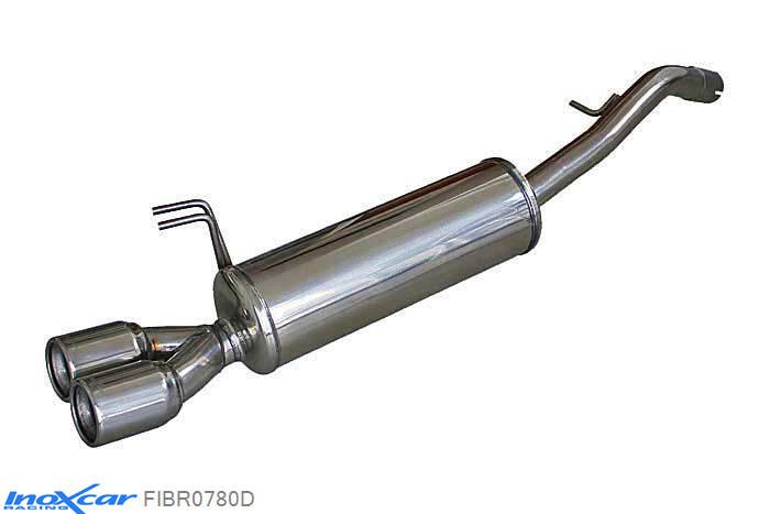 IX FIBR0780D, Fiat Bravo II (198) 1.9 MJET 8V (120PK) 2007- Diameter 54mm, Inoxcar Rear silencer 2X80mm Stainless steel, With E.E.C. homologation