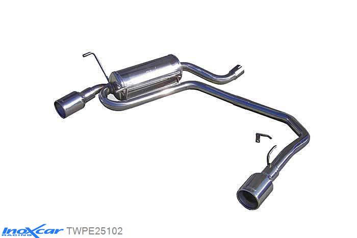 IX TWPE25102, Peugeot 406 3.0 V6 COUPE, Inoxcar Rear Rear silencerencer left / right 1X102mm Stainless steel, Without E.E.C. homologation