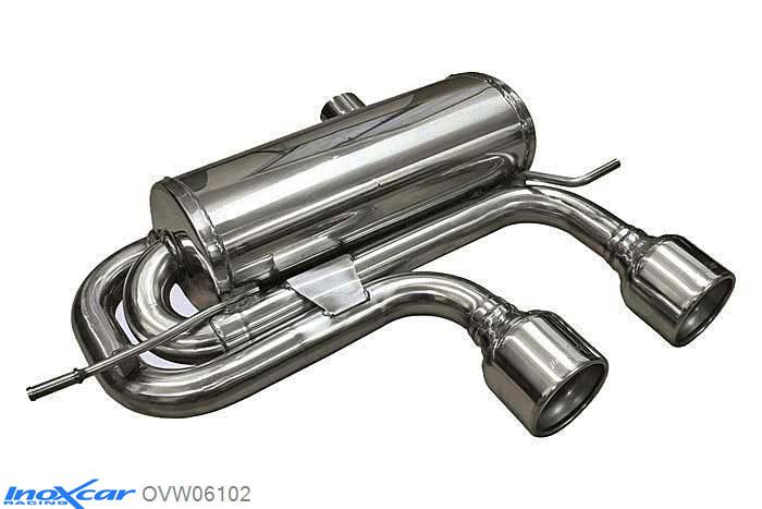 IX OVW06102, VW Golf V R32 3.2 V6 (250PK) 2004-, Inoxcar Rear silencer 1X102mm Left and Right Stainless steel, Without E.E.C. homologation