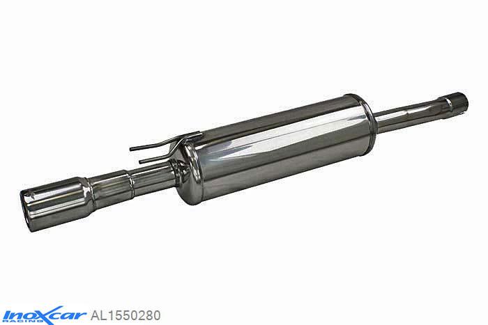 IX AL1550280, Alfa Romeo 155 1.8 16V (140PK) 1992-1997, Inoxcar Rear silencer 1X80mm Stainless steel, With E.E.C. homologation