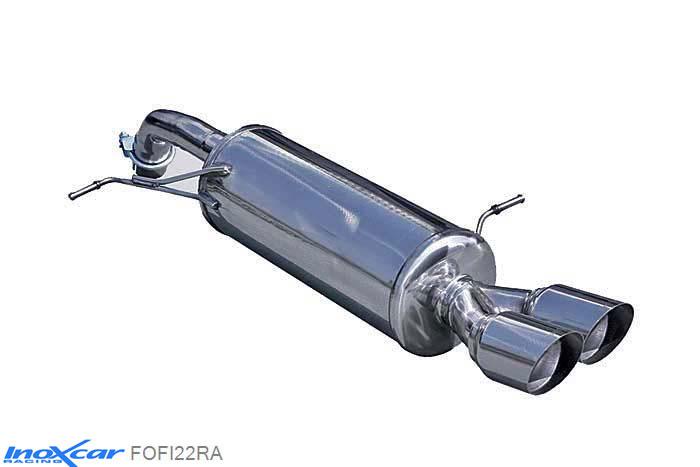 IX FOFI22RA, Ford Fiesta VI (JA8) 1.6 ST (182PK) 2013- Diameter 54mm, Inoxcar Rear silencer 2X80mm RACING Stainless steel, With E.E.C. homologation