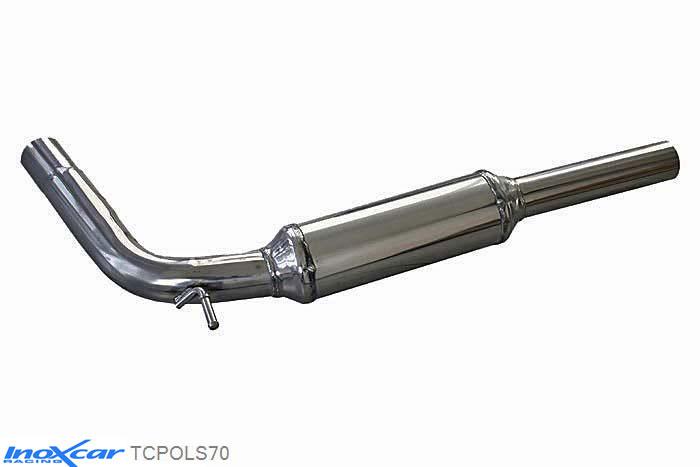 IX TCPOLS70, VW Polo VI (6R) WRC 2.0 TSI (220PK) 2013-  , diameter 63,5mm, Inoxcar Central pipe with silencer diam. 70mm Stainless steel, Without E.E.C. homologation