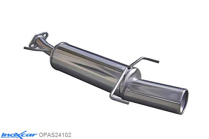 IX OPAS24102, Opel Astra G 1.8 (125PK) 1998-2004, Inoxcar Rear silencer 1X102mm Stainless steel, With E.E.C. homologation