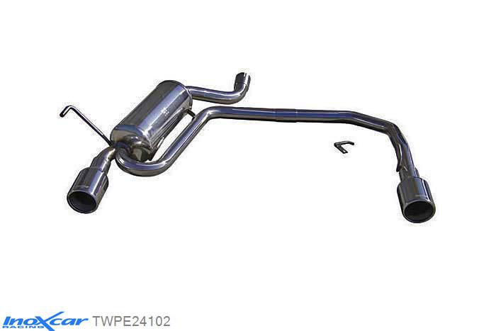 IX TWPE24102, Peugeot 406 2.0 TURBO / 2.2 16V / 3.0 V6, Inoxcar Rear Rear silencerencer left / right 1X102mm Stainless steel, Without E.E.C. homologation