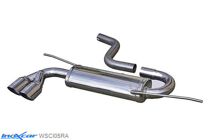 IX WSCI05RA, VW Scirocco III 2.0 TDi (140PK) 2008-, Inoxcar Rear silencer 2X80mm RACING Stainless steel, With E.E.C. homologation