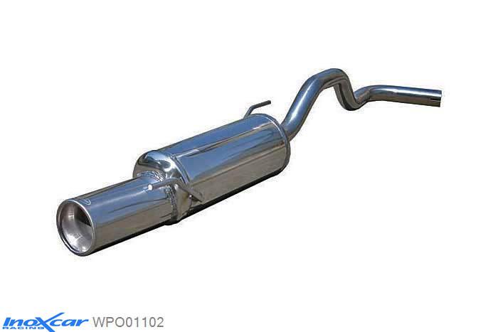 IX WPO01102, VW Polo IV (6N) 1.0 (50PK) 1994-2001, Inoxcar Rear silencer 1X102mm Stainless steel, Without E.E.C. homologation