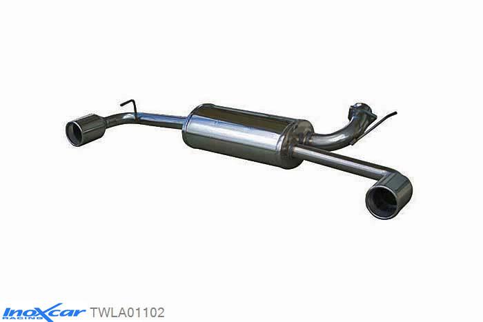IX TWLA01102, Lancia Delta (831) 2.0 TURBO INTEGRALE 8V / 16V 1989-1991, Inoxcar Rear Rear silencerencer left / right 1X102mm Stainless steel, With E.E.C. homologation