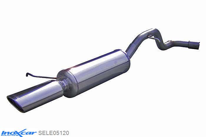 IX SELE05120, Seat Leon I (1M) 1.9 TDI (110PK) 2000- Diameter 55mm, Inoxcar Rear silencer 1X120X80mm Stainless steel, With E.E.C. homologation