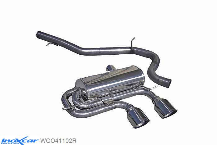 IX WGO41102R, VW Golf VI 2.0 R TSI 4MOTION (270PK) 2010-, Inoxcar Rear silencer CEN 2X102mm RACING Stainless steel, With E.E.C. homologation