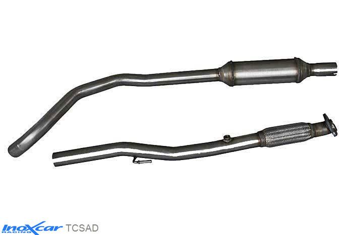 IX TCSAD, Opel Adam 1.4 S TURBO (150PK), 2015-  , diameter 54mm, Inoxcar Central pipe with silencer (FLEX) Stainless steel, With E.E.C. homologation