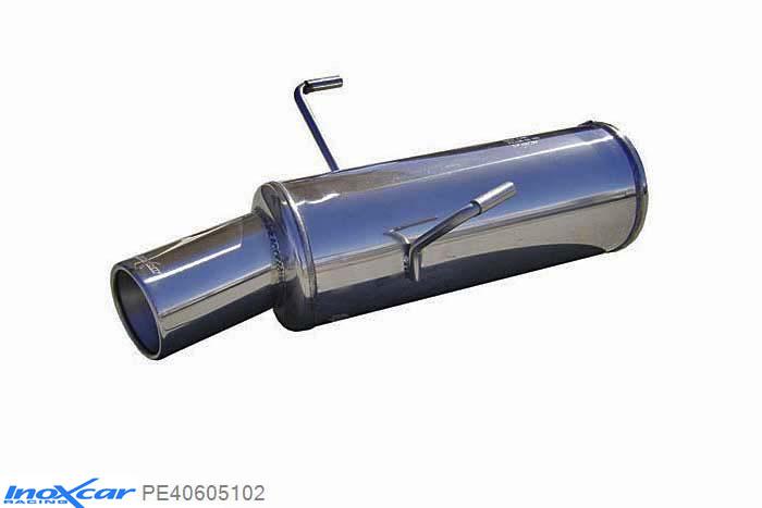 IX PE40605102, Peugeot 406 2.0 TURBO / 2.2 16V / 3.0 V6, Inoxcar Rear silencer 1X102mm Stainless steel, Without E.E.C. homologation