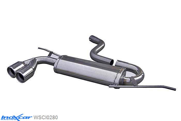 IX WSCI0280, VW Scirocco III 1.4 TSI (155PK) 2008- Diameter 55mm, Inoxcar Rear silencer 2X80mm Stainless steel, With E.E.C. homologation