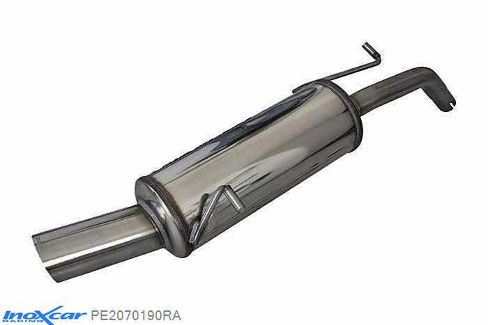 IX PE2070190RA, Peugeot 207 1.4 16V (90PK) 2006- Diameter 42mm, Inoxcar Rear silencer 1X90 RALLY Stainless steel, With E.E.C. homologation