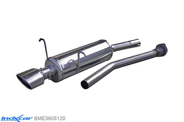 IX BME3605120, BMW 3 serie (E36) 320i 1992-, Inoxcar Rear silencer 1X120X80mm Stainless steel, With E.E.C. homologation