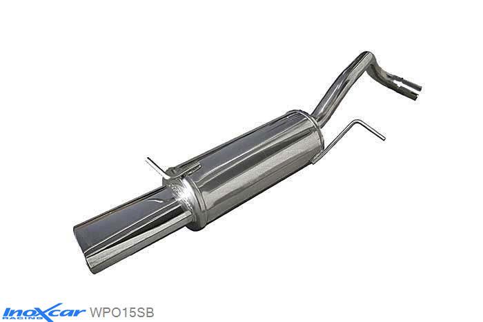 IX WPO15SB, VW Polo VI (6R) 1.4 16V GTI (180PK) 2010-  Diameter 55mm, Inoxcar Rear silencer 1X120X80mm OBLIQUO Stainless steel, With E.E.C. homologation