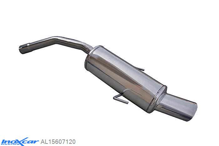 IX AL15607120, Alfa Romeo 156 1.9 JTD (140PK) 1997- Diameter 54mm, Inoxcar Rear silencer 1X120X80mm Stainless steel, With E.E.C. homologation