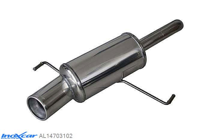 IX AL14703102, Alfa Romeo 147 1.9 JTD (115PK-140PK) 2002-2004 Diameter 54mm, Inoxcar Rear silencer 1X102mm Stainless steel, With E.E.C. homologation