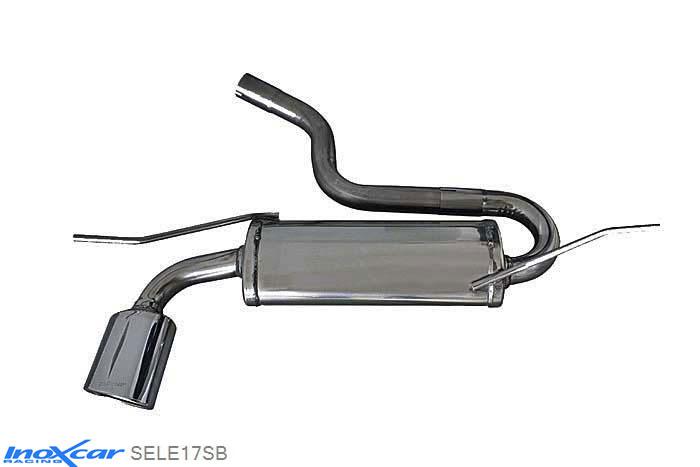 IX SELE17SB, Seat Leon II (1P) 1.4 Tsi (125PK) 2005-, Inoxcar Rear silencer 1X120X80mm OBLIQUO Stainless steel, Without E.E.C. homologation