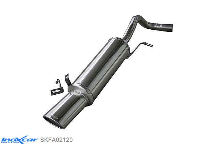 IX SKFA02120, Skoda Fabia I (6Y) 1.4 TDI / 1.9 SDI / 1.9 TDI, Inoxcar Rear silencer 1X120X80mm Stainless steel, Without E.E.C. homologation