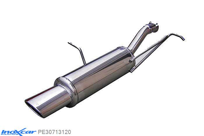 IX PE30713120, Peugeot 307 2.0 HDI (90PK) 2002-, Inoxcar Rear silencer 1X120X80mm Stainless steel, With E.E.C. homologation