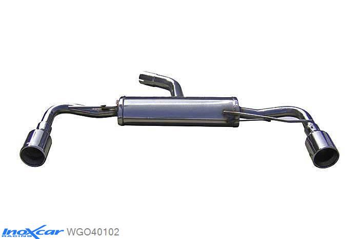IX WGO40102, VW Golf VI 2.0 TSI GTI (210PK) 2009-, Inoxcar Rear silencer 1X102mm Left and Right Stainless steel, With E.E.C. homologation