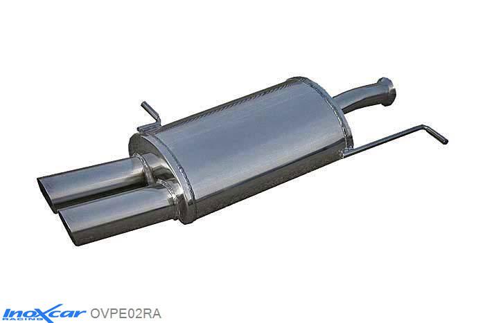 IX OVPE02RA, Peugeot 307 SW 2.0 16V (138PK) 2002-, Inoxcar Rear silencer 2X80mm RACING Stainless steel, With E.E.C. homologation
