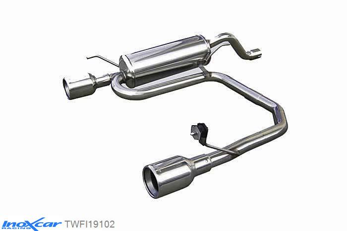 IX TWFI19102, Abarth Grande Punto 1.4 T-JET (155PK) 2007- Diameter 55mm, Inoxcar Rear Rear silencerencer left / right 1X102mm Stainless steel, With E.E.C. homologation