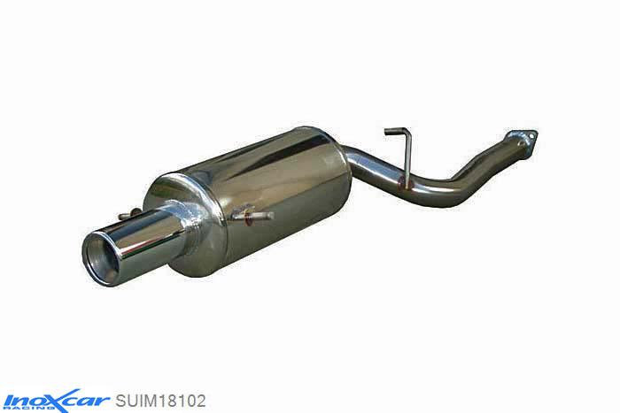 IX SUIM18102, Subaru Impreza (GD/GG) 2.5 STI TURBO (280PK) 2006-, Inoxcar Rear silencer 1X102mm Stainless steel, With E.E.C. homologation