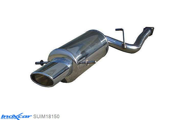 IX SUIM18150, Subaru Impreza (GD/GG) 2.5 STI TURBO (280PK) 2006-, Inoxcar Rear silencer 1X150X105 Stainless steel, With E.E.C. homologation