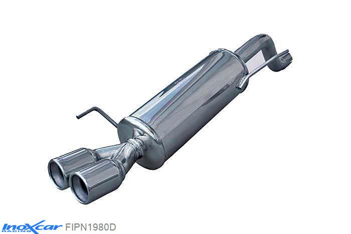 IX FIPN1980D, Abarth Grande Punto 1.4 T-JET (155PK) 2007- Diameter 55mm, Inoxcar Rear silencer 2X80mm Stainless steel, With E.E.C. homologation